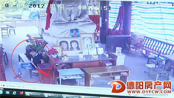 广汉男子大白天偷寺庙 电子监控“现他形”