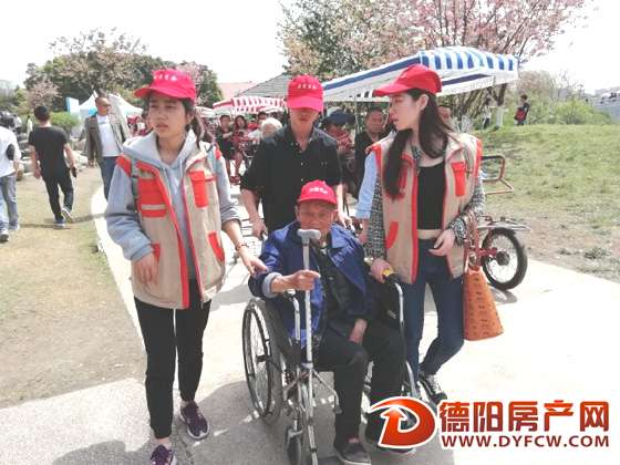 赏花拍照游玩 孤寡老人享受“轮椅上的春天”