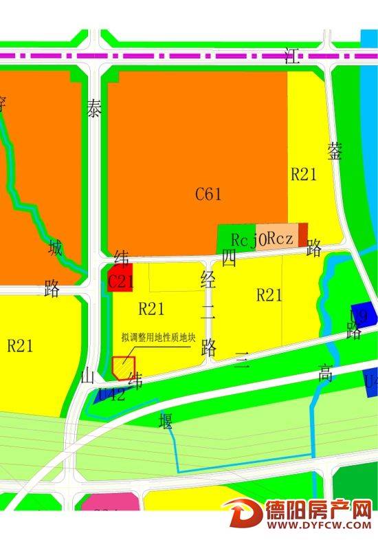 泰山南路与纬三路交汇处东北角地块用地性质调整的公示